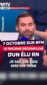 Racisme : Julien Odoul (RN), s'en prend à un participant du "Forum BFMTV" insinuant que sa tenue et son apparence trahiraient un soutien au Hamas | l'Humanité