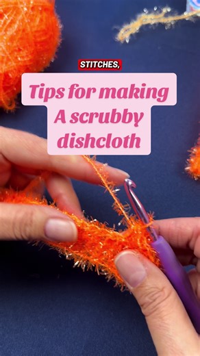 crocheting with scrubby yarn and making a sturdy scrubby washcloth or dishcloth. These small changes make a BIG difference in how your project turns out! Follow for more beginner-friendly crochet tips