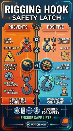 Rigging Hook Safety Latch #HookSafety #RiggingTraining #CraneSafety #OSHARigging #hse #ohs
