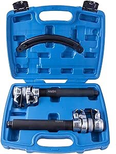 Coil Spring Compressor Tool 3PCS - Heavy Duty Build, Ultra Rugged, Strong and Durable Spring Compressor with Safety Guard and Carrying Case