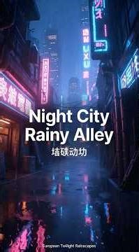Cyberpunk 2077 Night City | Rainy Neon Alley Ambience for Sleep & Study 🌧️🌃
