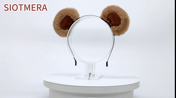SIOTMERA 4 Pack Bear Ears Headband Brown, Cute Care Movable Hairband for Adult with Animals Costume, Soft Makeup Head Wear for Washing Face Women Halloween