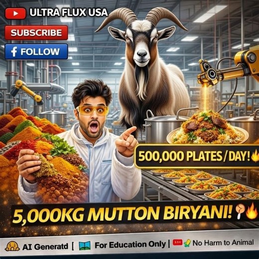 Why the world’s "Best" Biryani is actually cooked in 2026 AI-Guided "Aroma-Sealed" Pressure Vaults 🍛🤫🔥 Inside the 2026 Biryani Giga-Factory: The extreme engineering of 500,000 plates per day 🏭✨ ​ 10,000kg of Basmati Rice! Watch the robotic "Spice-Infusion" of the world's largest Biryani batch 🚀🦾 ​ ​welcome to ultra flux usa ⚙️ see how fascinating products are made, from massive plants to high-tech production lines 🌍 ​How do you cook a perfect, authentic Goat Biryani at the scale of half a