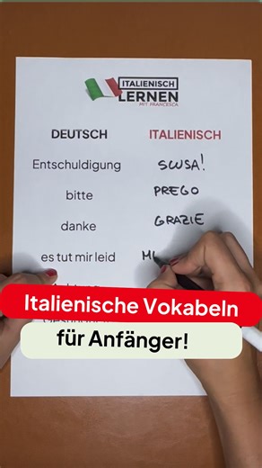 Speichere dir das Video und folge uns, um Italienisch zu lernen!🤩 Lerne diese wichtigen Ausdrücken auf Italienisch und werde ein Profi!🇮🇹 | Italienisch Lernen mit Francesca