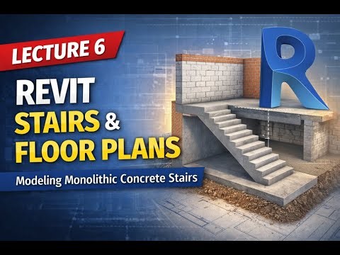 Revit Walls & Monolithic Concrete Stairs | Creating a Basic Floor Plan Part 1
