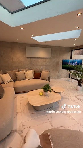 A custom garden room finished with sliding doors, a Valex roof, lighting and a water feature.🤩 A seamless blend of modern design and craftsmanship, built to elevate your garden and your lifestyle🪴 #landscaping #gardentransformation #gardendesign #gardenroom #fyp