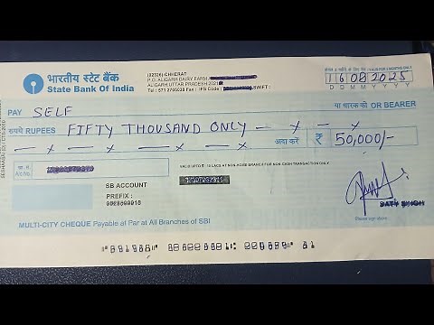 How to fill Self cheque for Cash withdrawal/SBI cash withdrawal cheque#SBI बैंक में Cash Withdrawal