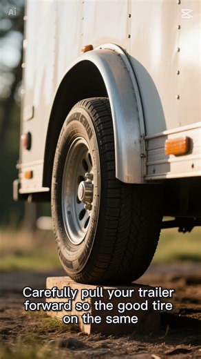 Creative fix for a flat tire if you have a dual axle trailer