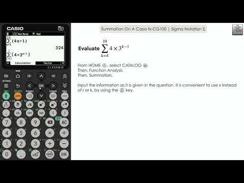 Summation On A Casio fx-CG100 | Sigma Notation | CG100 Calculator #casiocalculator