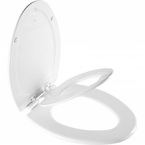 Mayfair by Bemis NextStep2 Wood White Elongated Soft Close Toilet Seat Lowes.com