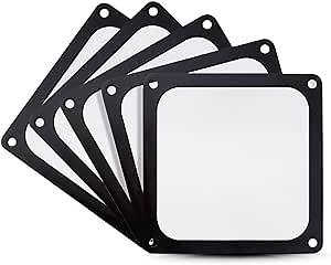 PC Cooler Fan Filter, 120 x 120mm PVC Magnetic Computer Mesh Frame Nylon Dust Filter Computer Case Cover (5 Pcs)
