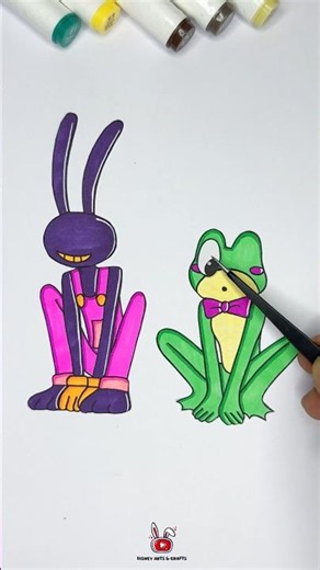 Ribbit and Jax Skeleton Puzzle Matching Game Challenge 🥰❤️ #satisfying #drawing #art #shorts