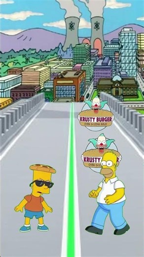 Bart Simpson X Homer Simpson Run 🍕🍔📞 #simpsons #challenge