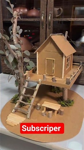 Amazing DIY Cardboard Tree House Miniature | Easy Handmade Craft Ideas#DIY #TreeHouse