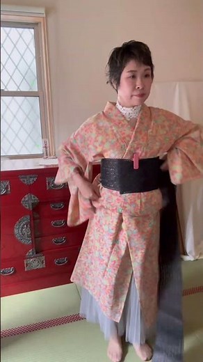 ドレスっぽく盛りたい日に！単衣と半幅帯で和洋折衷コーデ