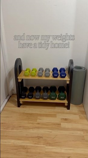 #diy dumbbell weight rack for a home gym. Tutorial on our channel #momswhodiy