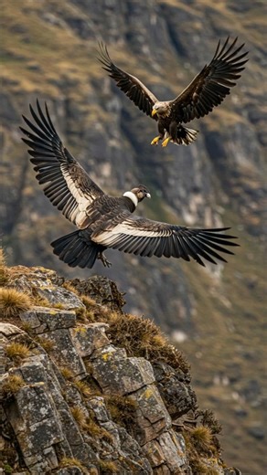 AFA on Instagram: "Two giants of the sky meet in a battle above the clouds. ☁️ The condor spreads its massive wings — the eagle strikes with precision. Only one can rule the heavens. 🦅⚔️ #Condor #WhiteTailedEagle #SkyBattle #BirdFight #PredatorBirds #WildlifePhotography #EpicMoment #AIwildlife #AnimalReels #ViralReels"