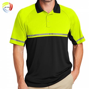 [Hot Item] Custom High Visibility Reflective Safety T-Shirts for Men, Polyester Workwear