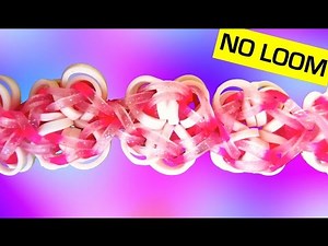 Flower Power Rainbow Loom Bracelet without a Loom/ on 2 Forks