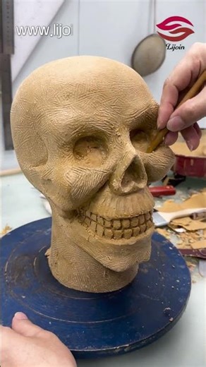 Skull Mask Sculpting Process | Precision Form & Surface Development 💀⚙️ #Craftsmanship