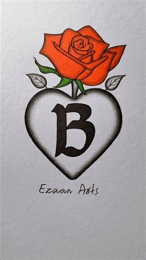 For B Name ❤️ || B letter drawing #shorts #shortsfeed #drawing #art #youtubeshorts