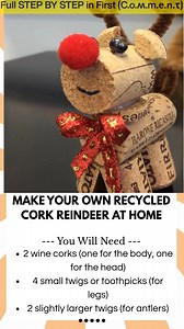 7.4K views · 29 reactions | Make Your Own Recycled Cork Reindeer at Home Looking for a holiday craft that’s eco-friendly and adorable? These DIY Reindeer made from recycled wine corks are fun, festive, and perfect for kids or adults to create together. With just a few simple materials, you can turn old corks into the cutest little holiday decorations. | Kira Recipes | Facebook