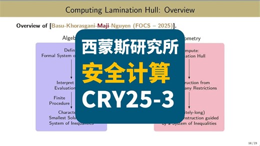 【西蒙斯研究所】安全计算CRY25-3 | Secure Computation