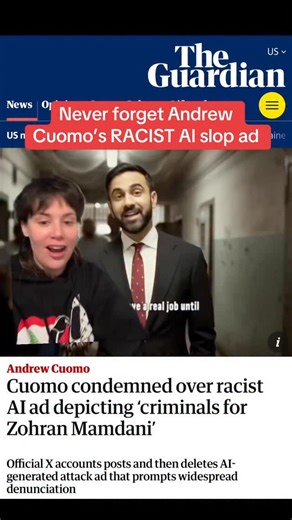 Never forget Andrew Cuomo insanely racist AI slop ad. He has no business running one of the most diverse cities in the world. #andrewcuomo #ai #ad #zohranmamdani #nycmayor | iamblakeley