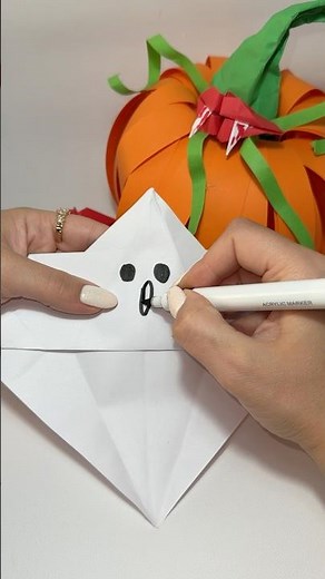 DIY Paper Ghost 👻 | Easy Halloween Origami Craft for Kids