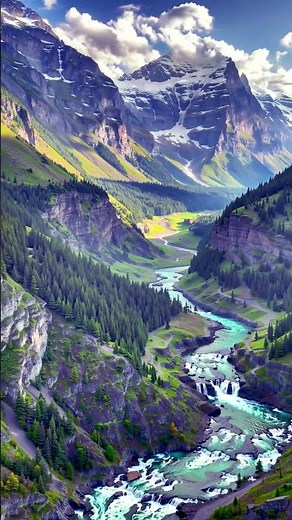 Beautiful Mountains and River View 4K Video