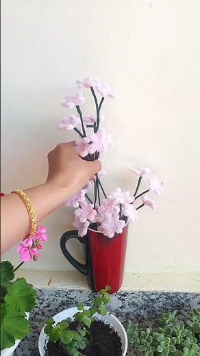 Very small fuzzy sticks flower | Easy to make