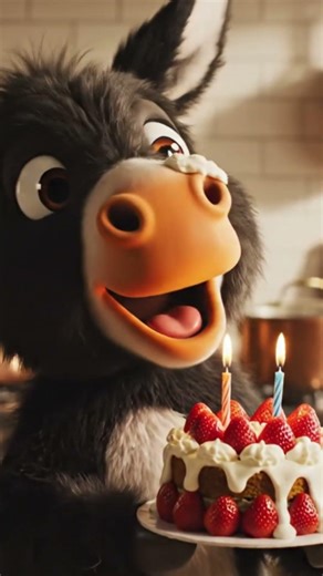 “Wait… A Baby Donkey Singing Happy Birthday?! 🫏🎂 (So Cute!)” #cartoon #happybirthday #cute #3d
