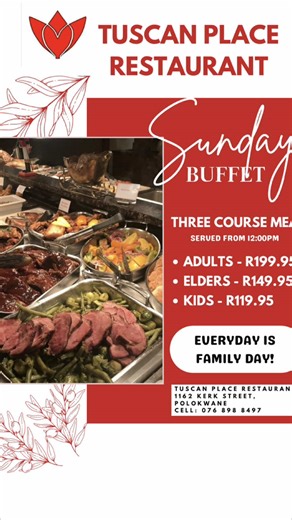 Delicious Sunday Buffet at Tusan Place
