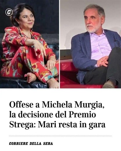 Offese a Michela Murgia, la decisione del Premio Strega: Mari resta in gara