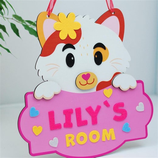 Girls’ Room Name Sign Animals, Personalized Kids’ Room Door Name Plaque, Valentine’s Day Gift for Granddaughter, 1st Birthday Gift for Niece - Etsy