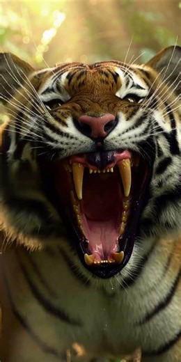 Tiger Roars in Jungle Sunbeam 🐅🔥 | Raw Power & Beauty in 4K!