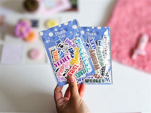 Personalized Name Stickers: Waterproof Vinyl, Random Fonts (25) - Etsy