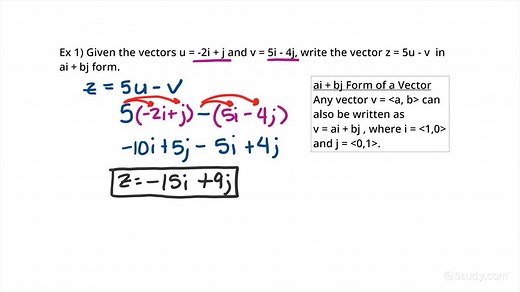 How to Write a Linear Combination of Vectors in Ai + Bj Form | Trigonometry