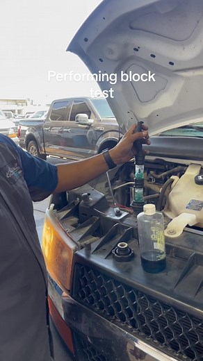 How to test for head gasket failure using block tester. #mecanic #mechaniclife #automotive #flatrate #techtalk #mecanictips #dealershiplife #mecanicproblems #carrepair #autorepair #learingauto #fyp