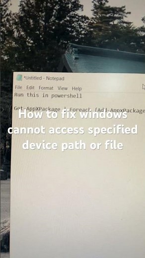 How to fix windows cannot access specified device path or file