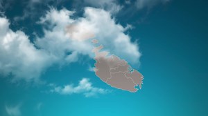 Download malta country map with zoom in Realistic Clouds Fly Through. camera zoom in sky effect on malta map. Background Suitable for Corporate Intros, Tourism, Presentations. for free