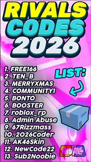 *NEW* RIVALS CODES FOR 2026 (ROBLOX RIVALS WORKING CODES)