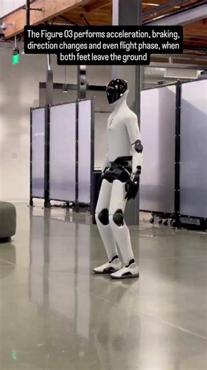 Robots World on Instagram: "The Figure 03 performs acceleration, braking, direction changes and even flight phase, when both feet leave the ground, something technically difficult for bipedal robots. All this is controlled by a whole-body neural network (VLA Helix), which combines a System 2 of high-level reasoning with an ultrafast System 1 of motor control at 200 Hz. Follow us @bostondynamicsfan #figurerobot #robô #techworld #robotics #robots"