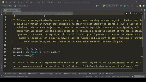 Fixing 'TypeError: 'map' object is not subscriptable' error in Python