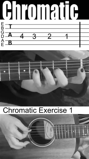 Chromatic exercise guitar lesson for beginners to more advanced players with guitar tab #guitartabs