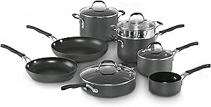 Calphalon 1771214 12 Piece Hard-Anodized Aluminum Nonstick Cookware Set, Large, Black
