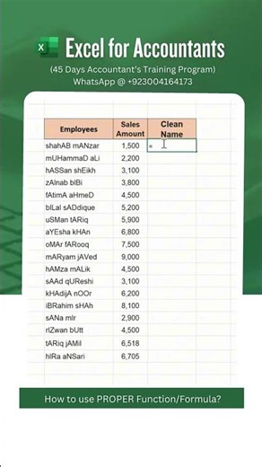 How to use PROPER Function/Formula in Excel?