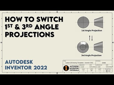How to Switch between 1st and 3rd Angle Projections | Autodesk Inventor 2022