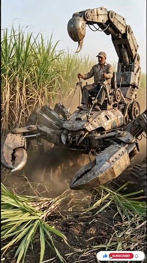 When Farmers Meet Robots | 🦂Scorpion Robot in Sugarcane Field