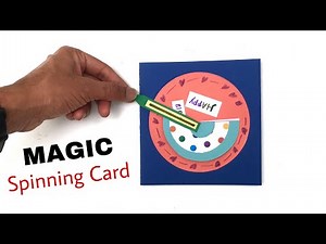 Magical Spinning Card (Birthday theme) - DIY Tutorial by Paper Folds - 979